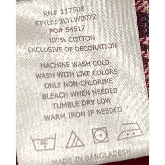 Levis Western Shirt Mens Size S Red Plaid Pearl Snap Button Long Sleeves Cotton - Picture 5 of 6